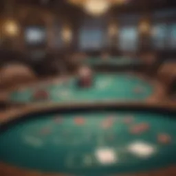 A vintage blackjack table showcasing classic gameplay elements