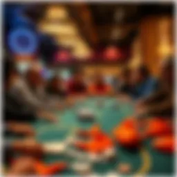 A vibrant fish table setup with players engaged in the game