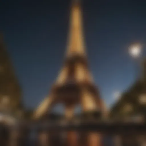 A breathtaking view of the Eiffel Tower illuminated at night, capturing the essence of Paris.