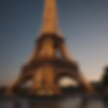 The replica of the Eiffel Tower in Las Vegas, symbolizing the city's tribute to Paris.