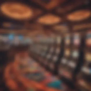 A vibrant casino floor showcasing various penny slots