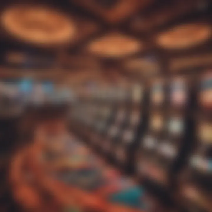 A vibrant casino floor showcasing various penny slots