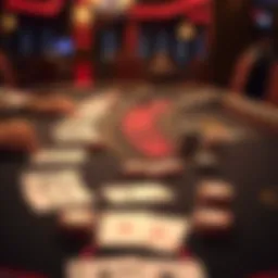 An elegant blackjack table with cards and chips arranged for play