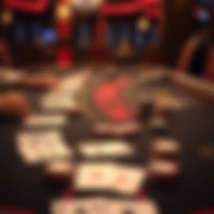 The Sophistication of Blackjack An elegant blackjack table with cards and chips arranged for play