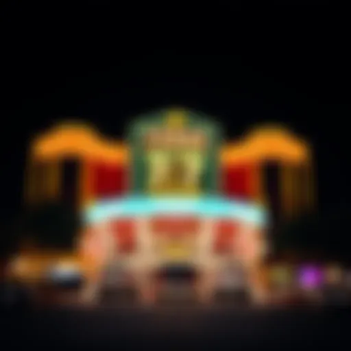 Illuminated Exterior of Vegas 777 Casino A stunning view of the Vegas 777 Casino exterior illuminated at night