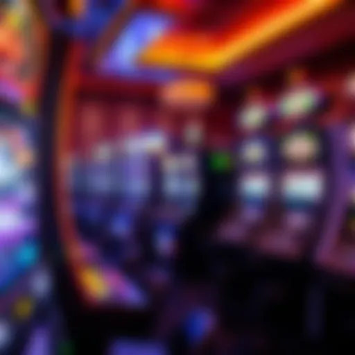 Vibrant Array of Slot Machines A vibrant array of slot machines at Winstar Casino, showcasing various themes and designs.