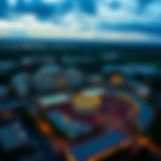 Aerial Perspective of Foxwoods Casino Aerial view of Foxwoods Casino showcasing its extensive grounds