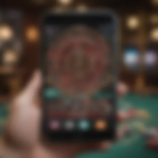 A sleek smartphone displaying a popular gambling app interface.