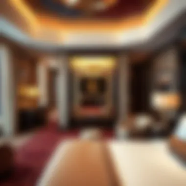 Luxurious Guest Room Interior Luxurious guest room at GM Grand Las Vegas showcasing elegant decor