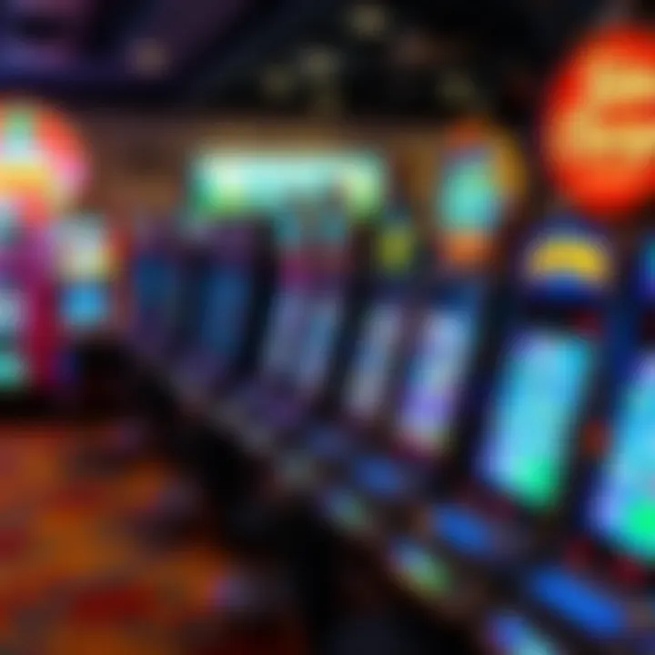Selection of slot machines with colorful displays