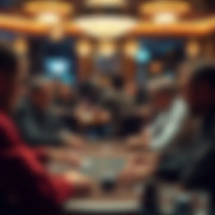 Engaging Player Dynamics in Poker An overview of players engaged in a game, illustrating the dynamics of interaction in the poker room.