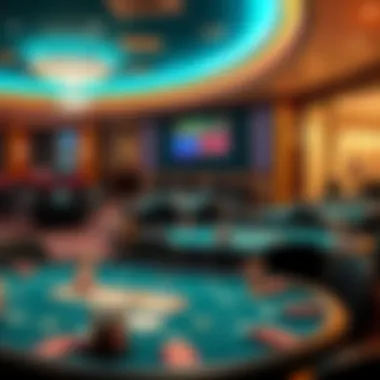 Strategic Layout of Poker Tables A strategic layout of poker tables, highlighting the organization and flow within the poker room.