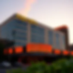 Exterior view of Harrah's Philadelphia Casino showcasing its modern architecture