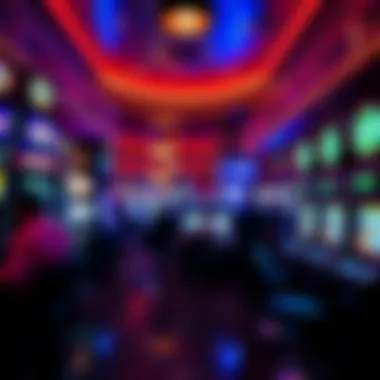 Vibrant Gaming Atmosphere Inside Harrah's Philadelphia Casino Interior of the casino filled with vibrant gaming machines and energetic atmosphere