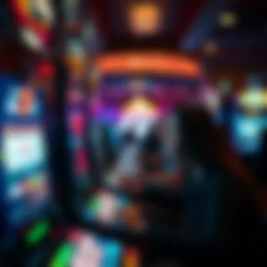 Immersive Gaming Experience at Hoosier Park A player engaging with a slot machine, illustrating the immersive gaming experience provided at Hoosier Park.