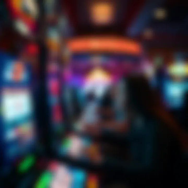 Immersive Gaming Experience at Hoosier Park A player engaging with a slot machine, illustrating the immersive gaming experience provided at Hoosier Park.