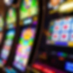Close-up view of a modern slot machine interface showcasing vibrant graphics and gameplay features.