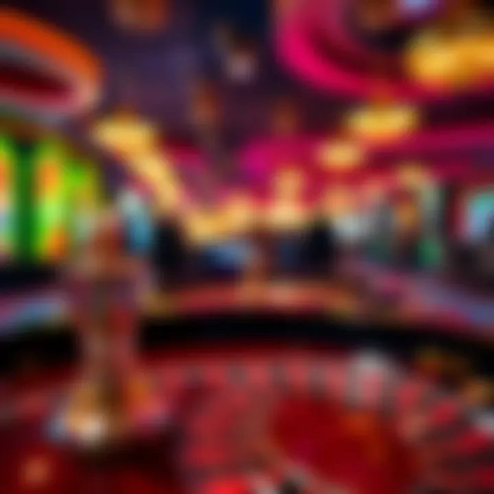 A vibrant casino scene highlighting the excitement and energy of roulette play.
