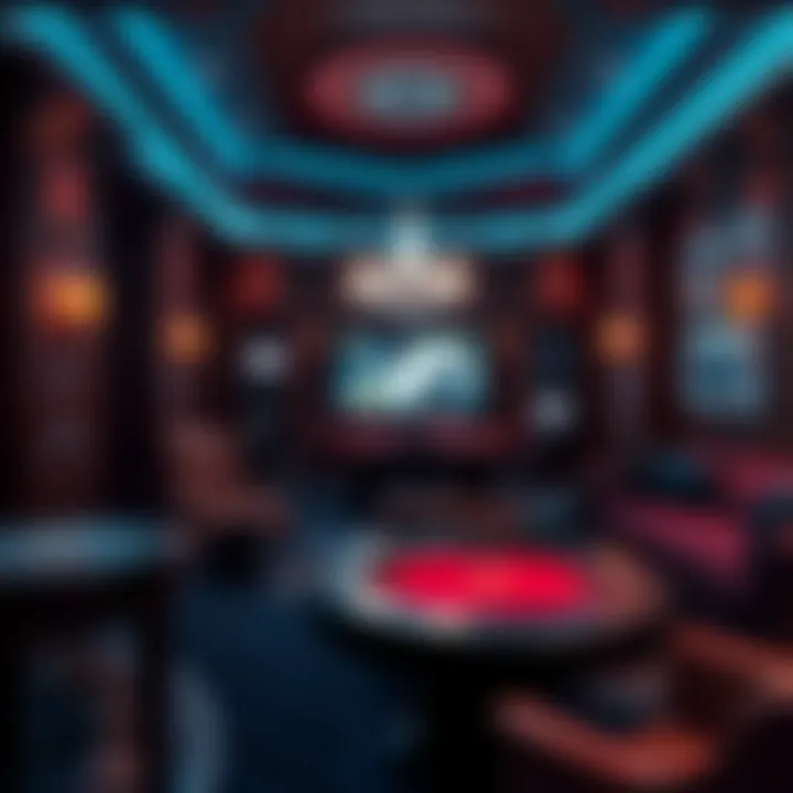 Luxurious gaming room design with ambient lighting