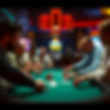 Poker players engaged in an intense game at Jokers Wild