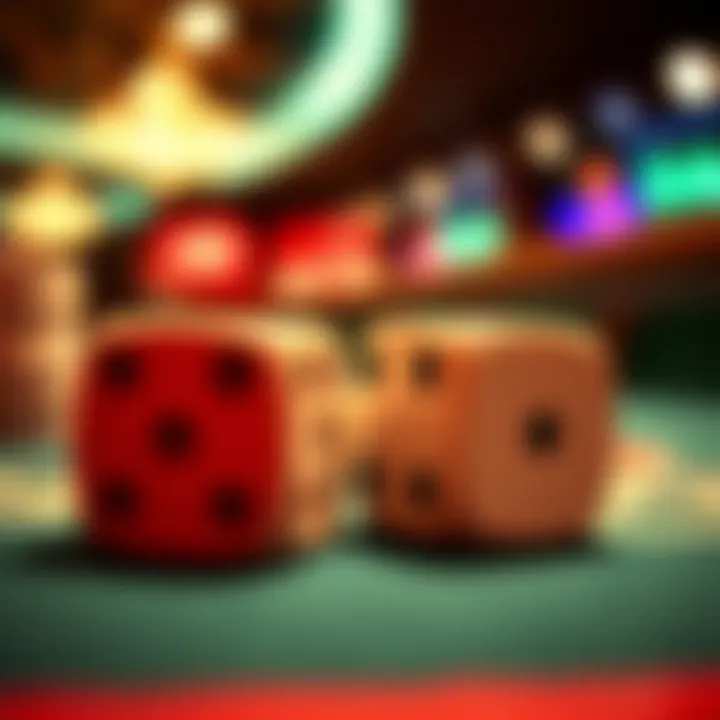 The Thrill of a Winning Roll Close-up of dice showcasing a winning roll