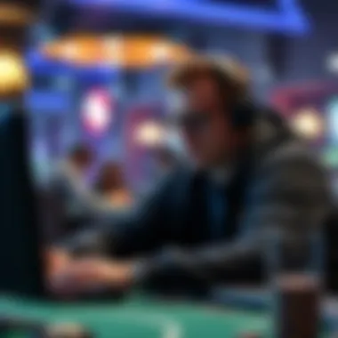 A player strategizing while engaging in online gaming