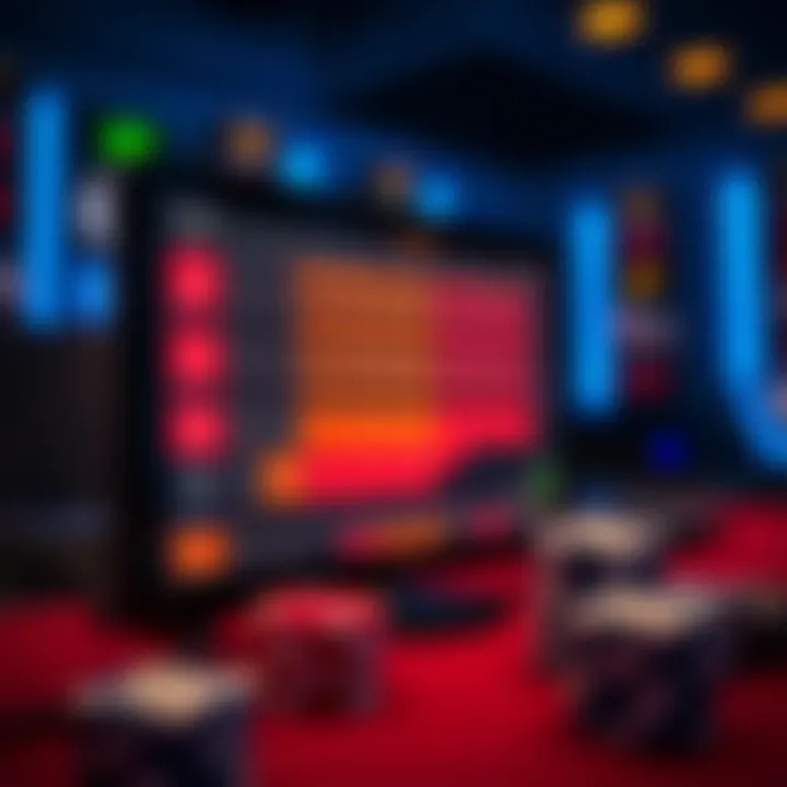 A digital screen displaying a strategic betting chart