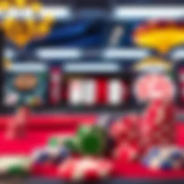 A vibrant representation of various online gambling games