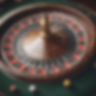 Close-up of a roulette wheel spinning with excitement