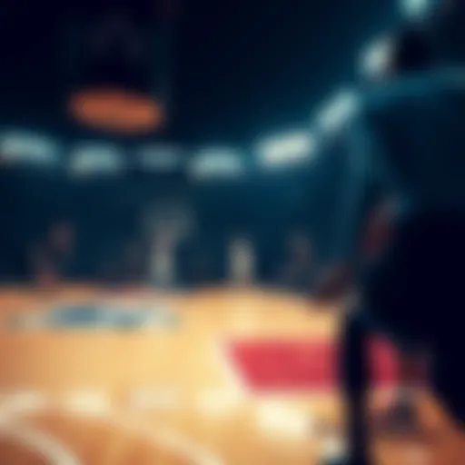 NBA Playoff Court Action Basketball court overview during playoffs