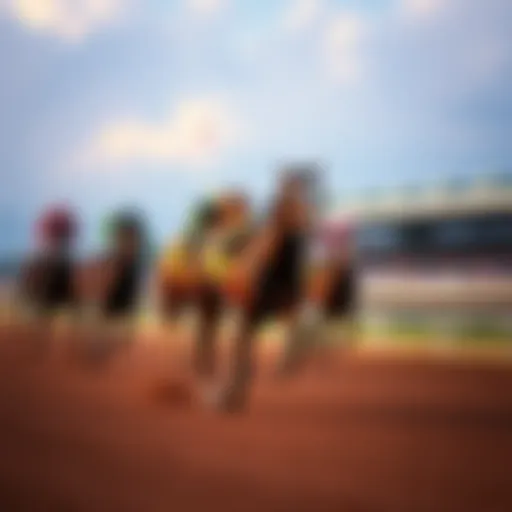 Thoroughbreds in Action Thoroughbreds racing at a New Orleans track