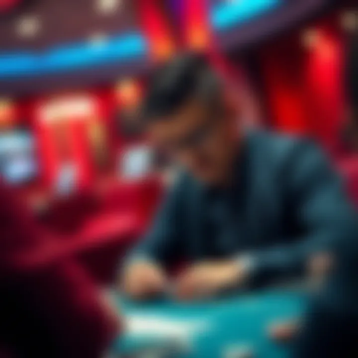 Player strategizing for a winning blackjack hand