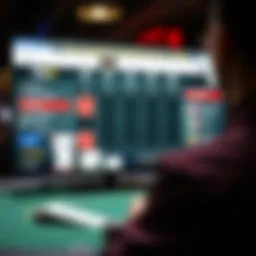 A strategic online poker game interface showcasing various features.