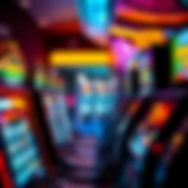 Close-up of diverse gaming machines available at the casino