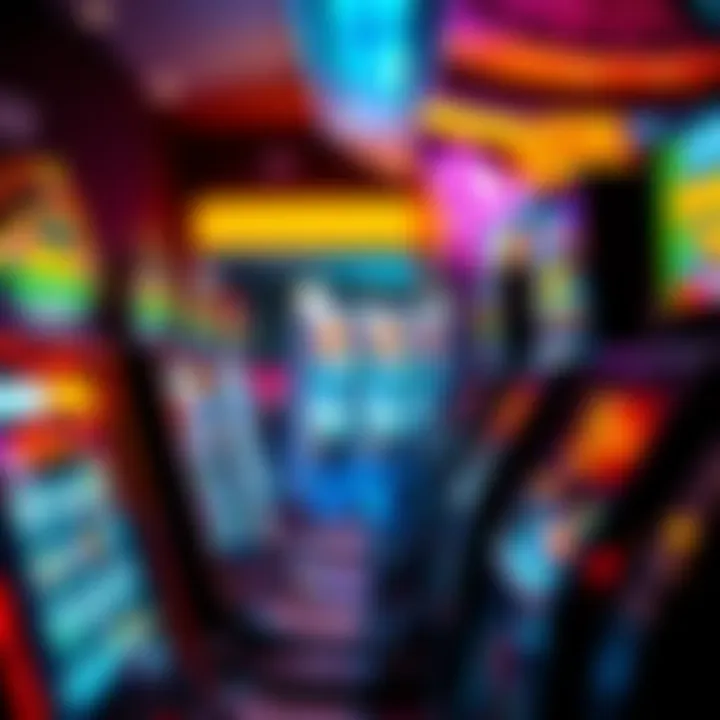 Close-up of diverse gaming machines available at the casino
