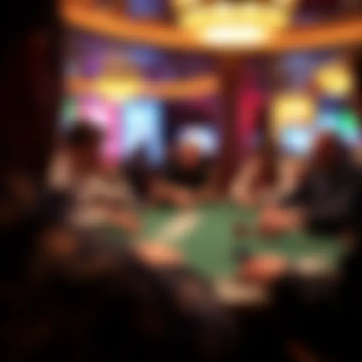 High-Stakes Poker Action at Parx Casino Close-up of a high-stakes poker table in action at Parx Casino, highlighting player engagement