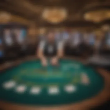 A vibrant poker table filled with chips and cards in a West Virginia casino.