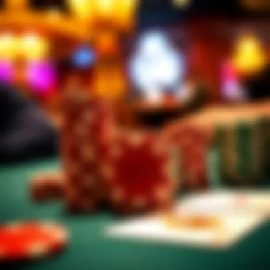 Tournament Chips and Cards in Action A close-up of tournament chips and cards on the table