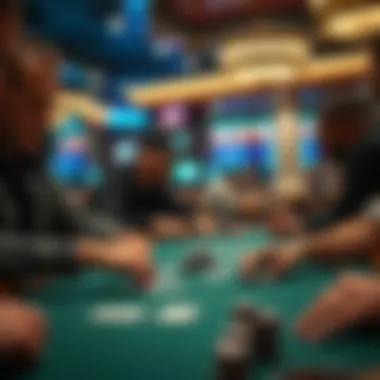 Strategic Gameplay at Poker Tournaments Players engaged in strategic gameplay at a poker table