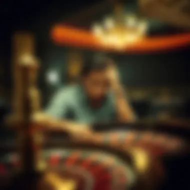 A contemplative player analyzing a roulette table.