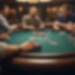 A detailed view of a Texas Hold'em table setup