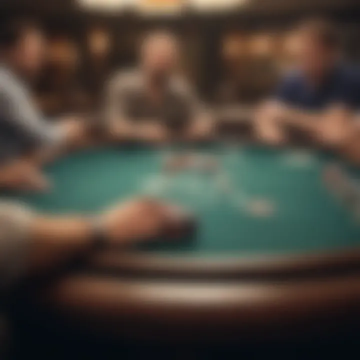 A detailed view of a Texas Hold'em table setup