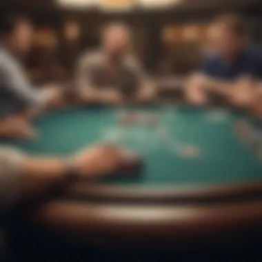 Texas Hold'em Table Dynamics A detailed view of a Texas Hold'em table setup