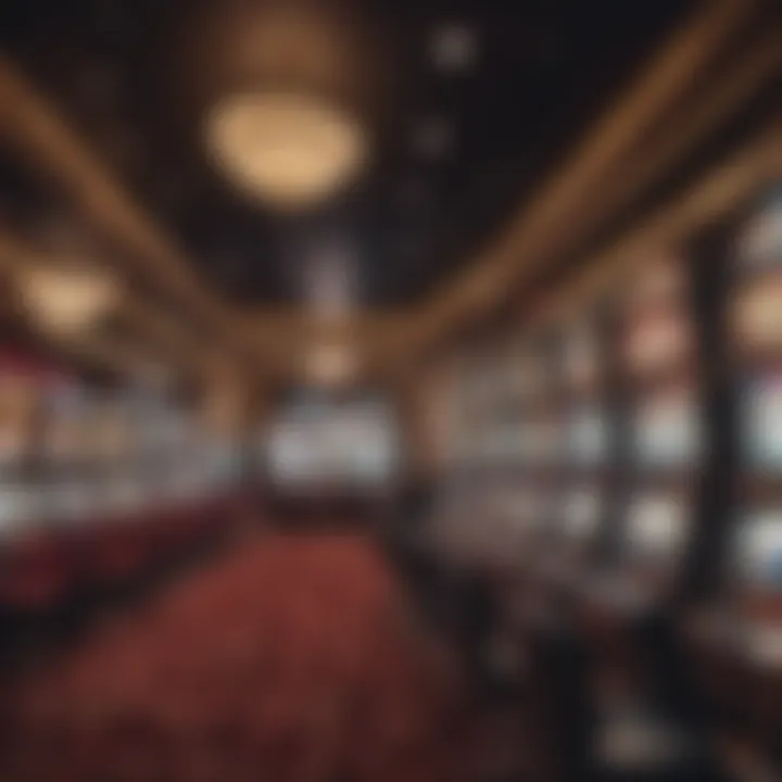 An array of slot machines in a bustling casino environment