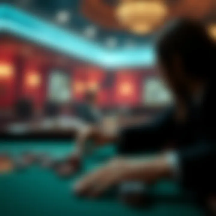 Psychological Influences in Gambling An abstract representation of the psychological aspects of gambling, emphasizing strategy and decision-making.