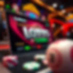A captivating digital interface of an online lotto casino showcasing vibrant design elements.