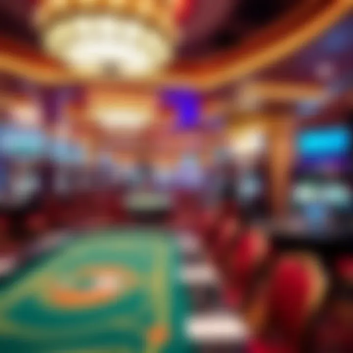 A vibrant gaming floor showcasing various table games