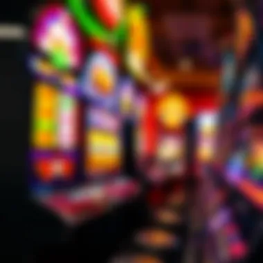 Excitement of Slot Machines in Action Colorful slots with spinning reels