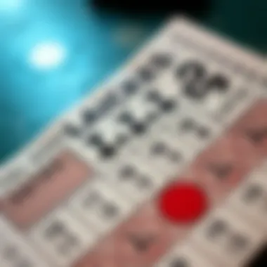 Detailing the Intricacies of Lottery Ticket Designs A close-up of a lottery ticket showcasing intricate designs and symbols.