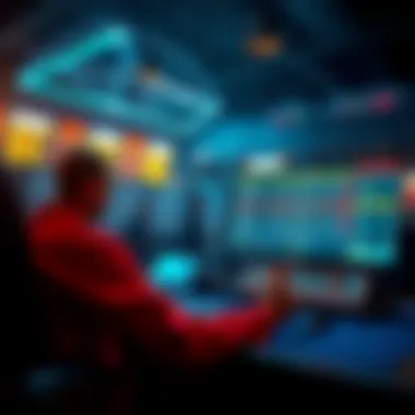 A futuristic view of technology in sports betting, featuring advanced analytics.